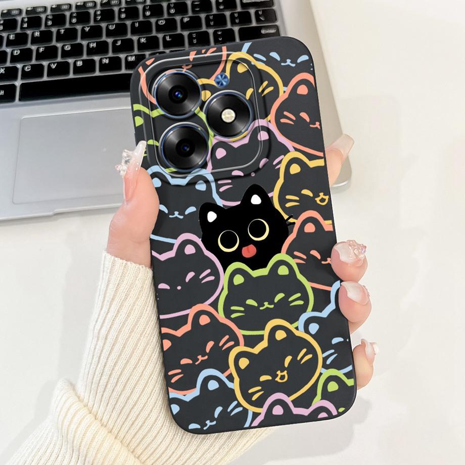 For Tecno Spark Go 2024 Case Tecno Spark 20c 20 Pop 8 Funda Aesthetic Cartoon Panda Rabbit Camera Protection Matte Soft Cover