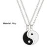 2 Pcs/Set Necklace Tai Chi Chain Stainless Memorial Couple Pendents for