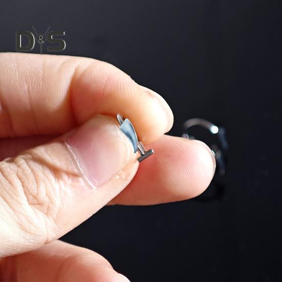 2 Pairs Lip Nails Halloween Cosplay Fangs Stainless Steel Smooth Non-piercing Polished Masquerade Party Shows Lip Jewelry Lip Studs