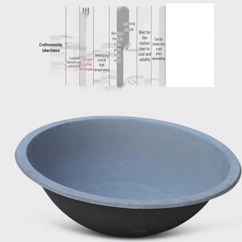 GOWKE Large Heavy-Duty Cast Iron Wok