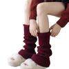 Solid Color Drawstring Leg Warmers for Women Girls Ribbed Knit Turn Cuff Boot Covers Socks for Ballet Dance Skating Yoga