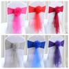 Organza Ribbon Decoration Polyster Flower Chair Back Strap Chair Sashes Romantic European Floral Sash For Chair Back Decor Event