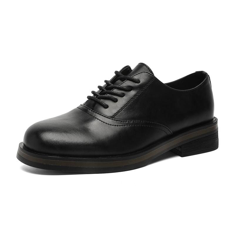 Fashion 2025 Summer New Men's Lace-Up Oxford All-match Leather Men Walking Shoes Men's Derby Casual Shoes Men's Square Head Dress Shoes