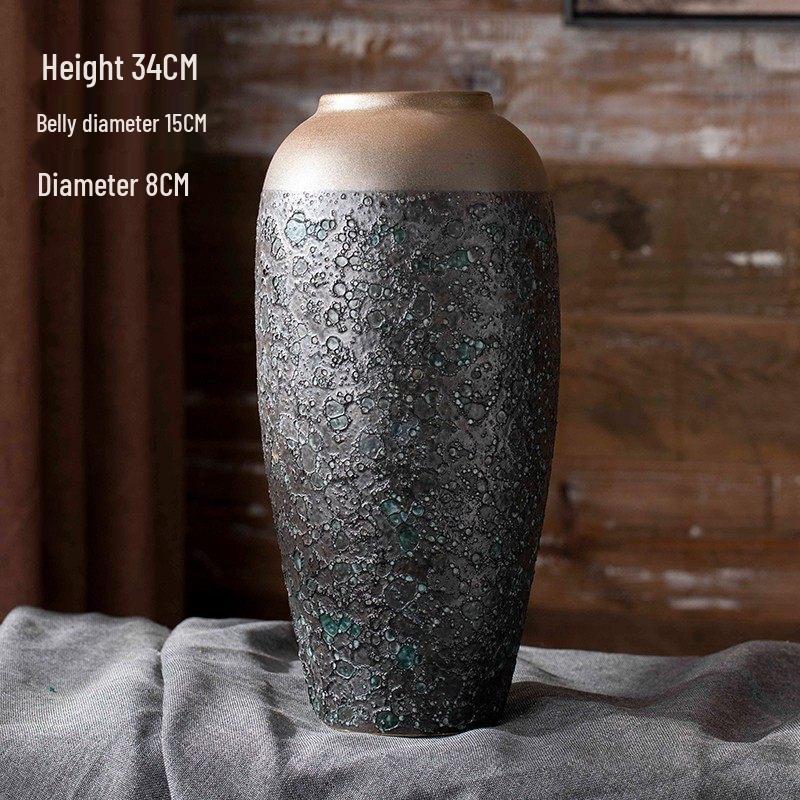 Gold-Plated Ceramic Honeycomb Vase