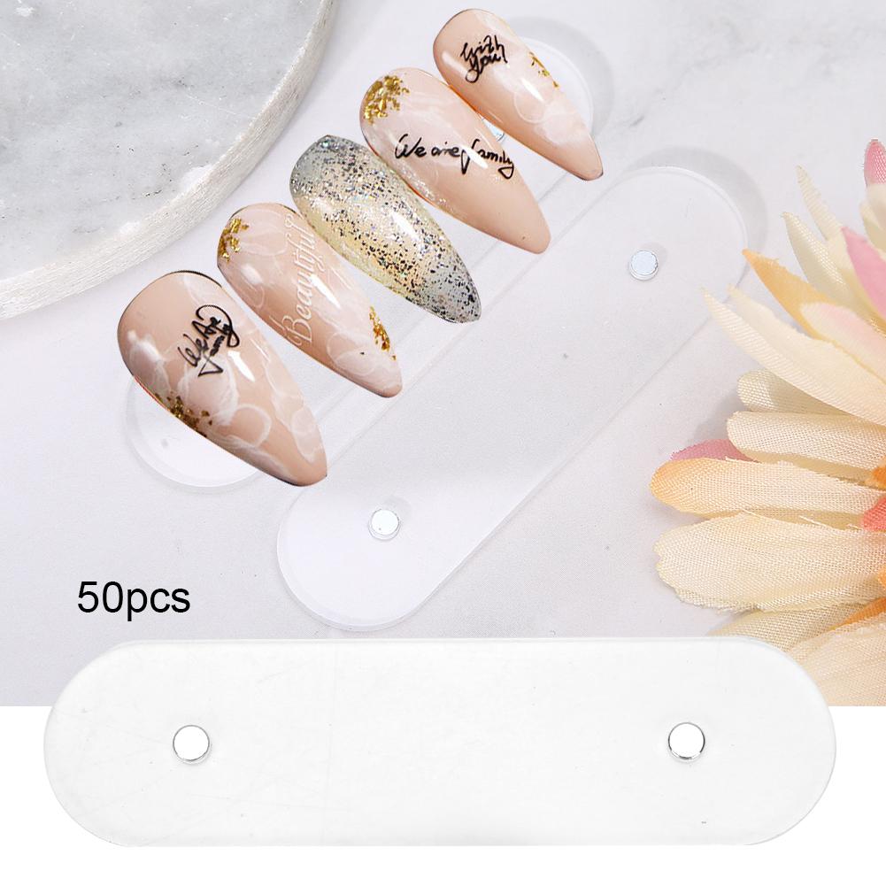 50pcs Nail Polish Display Stand Magnetic Fake Nails Tip Holder Manicure Practice Tool