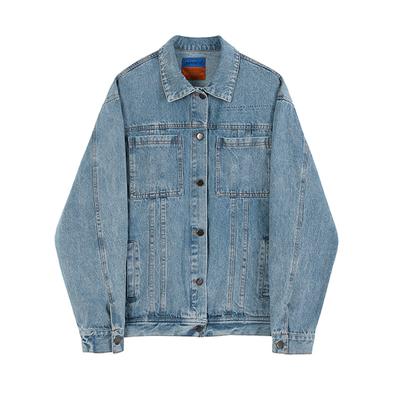 Denim Jacket Men's Loose Korean Style Trendy Autumn Work Jacket Casual Spring and Autumn Top