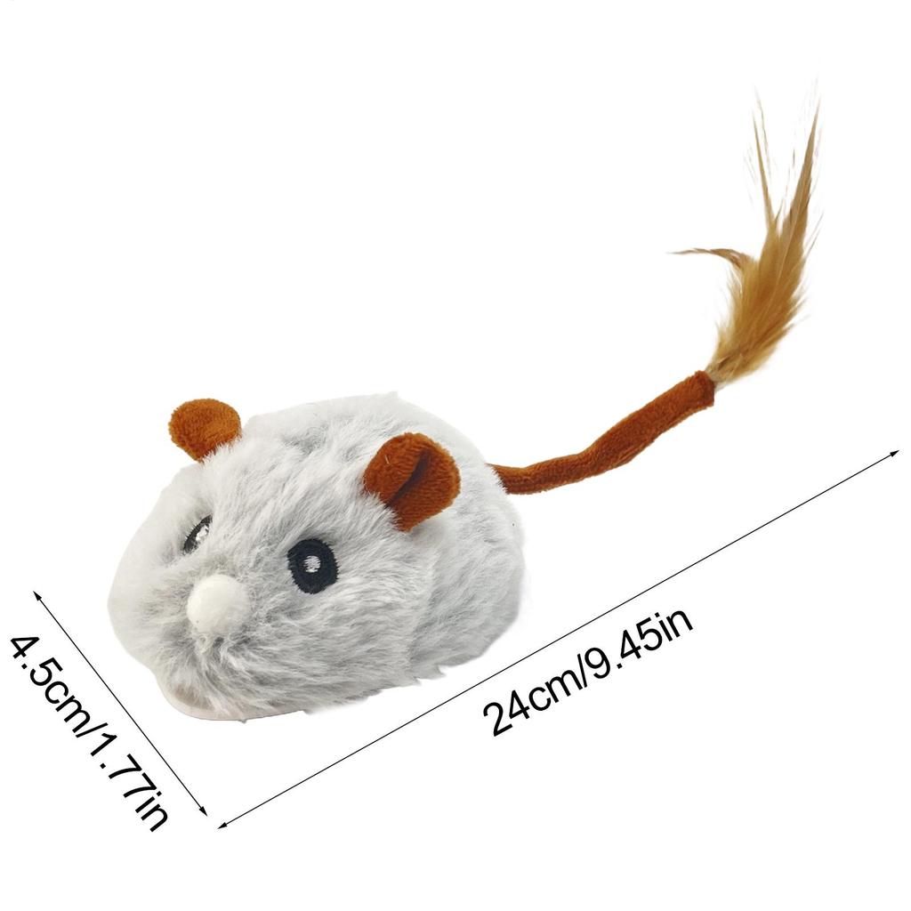 Cat Toy Games Rechargeable Plush Mice Interactive Toys For Cats With Silent Wheel For Play Exercise Entertain Training Halloween