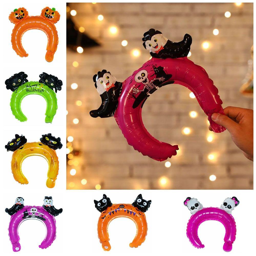 

10pcs Cartoon Halloween Headband Balloon Thickened Aluminum Film Balloon Halloween