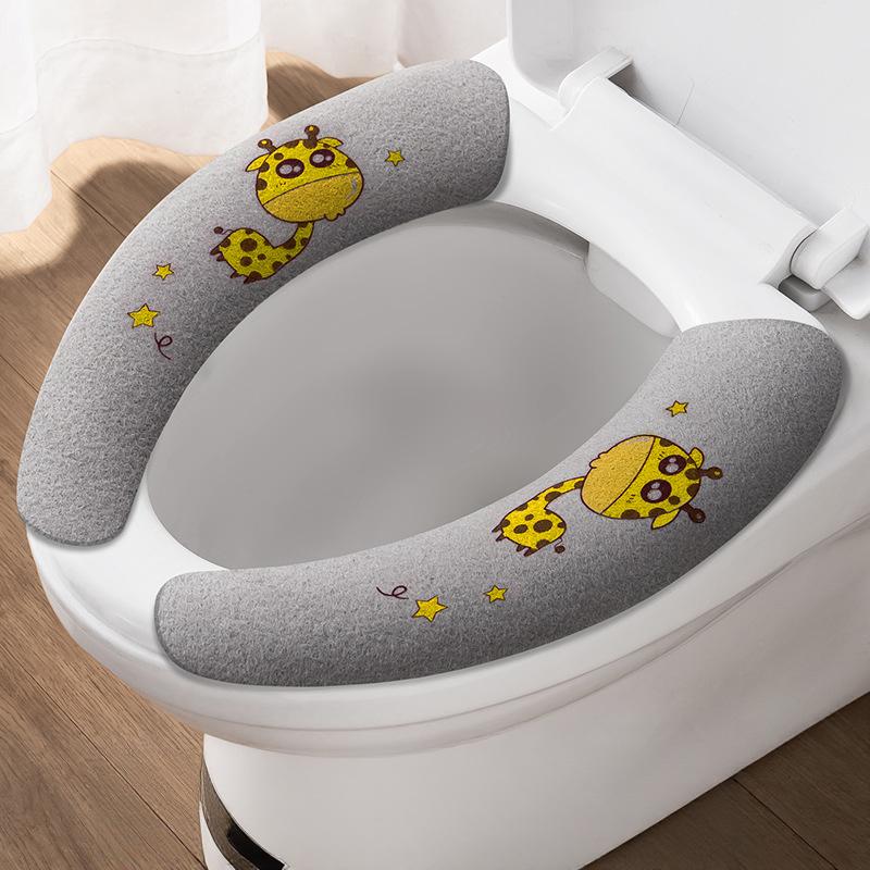 Universal Toilet Seat Cover Cartoon Toilet Sticker Toilet Sticky Seat Cushion Wash Bathroom Heater Seat Cover Cushion Cushion