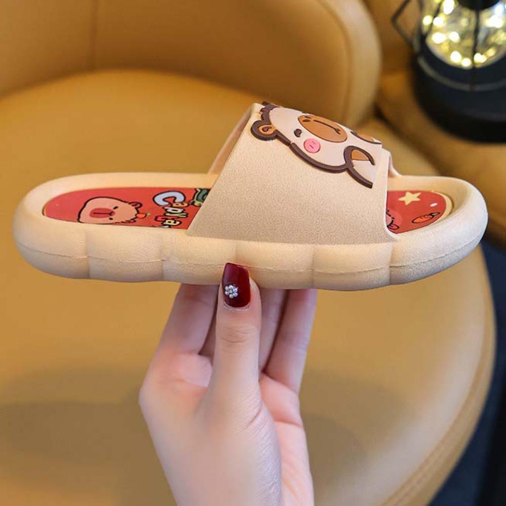 Thickened Cute Capybara Slippers Anti-slip Children's Bathroom Sandals  Girls