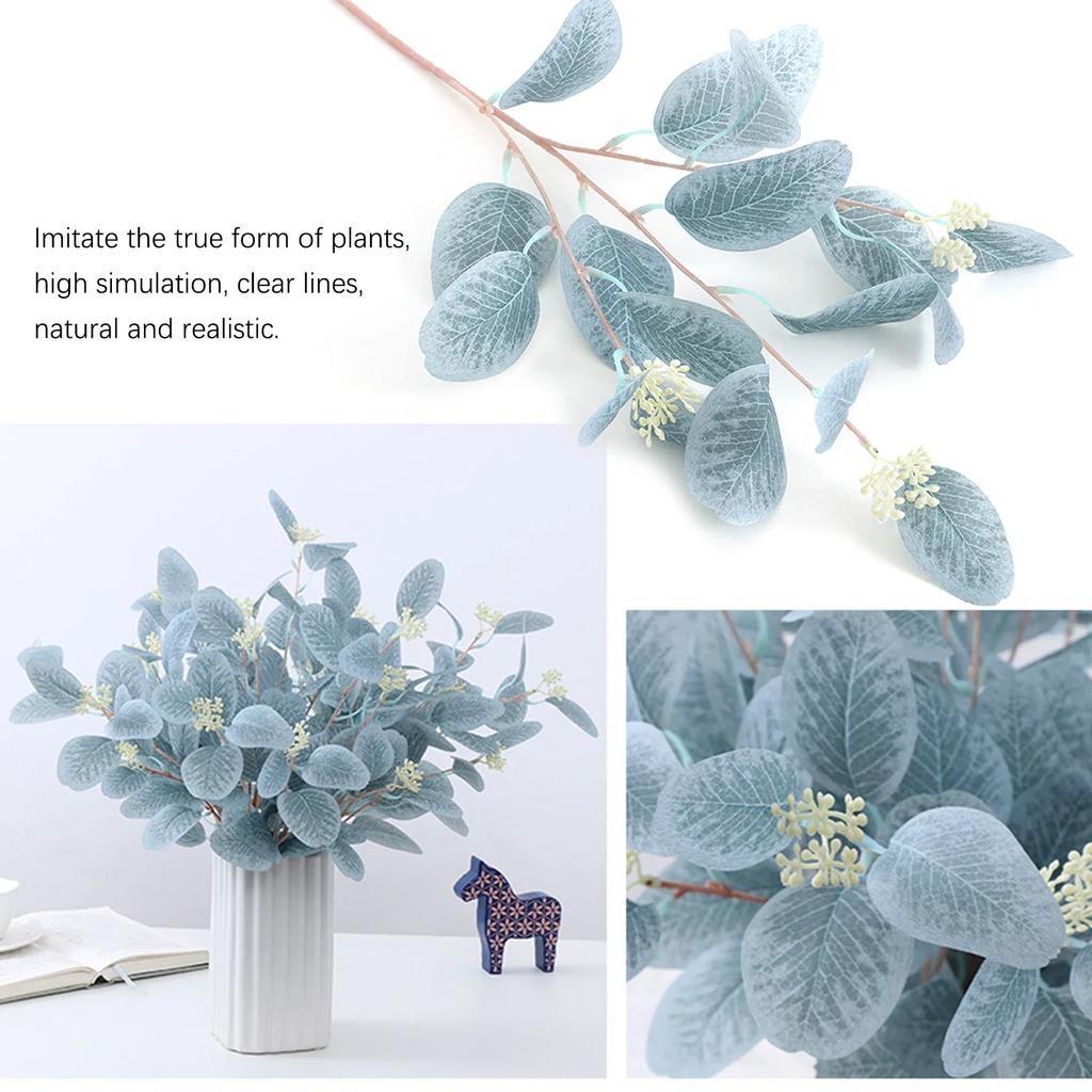 Artificial Eucalyptus Leaf With Fruit Plants Branch Photo Props Simulated Flower Arrangement DIY Wedding Flower Home Decor