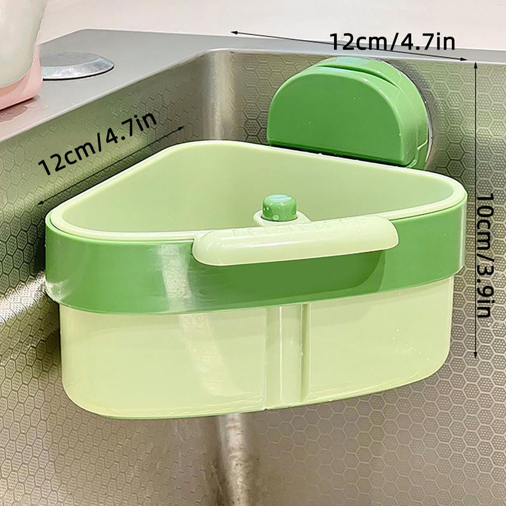 Suction Cup Sink Strainer Basket Triangular Vegetables Fruit Washing Filter Rack Sink Strainer Filtration of Leftovers