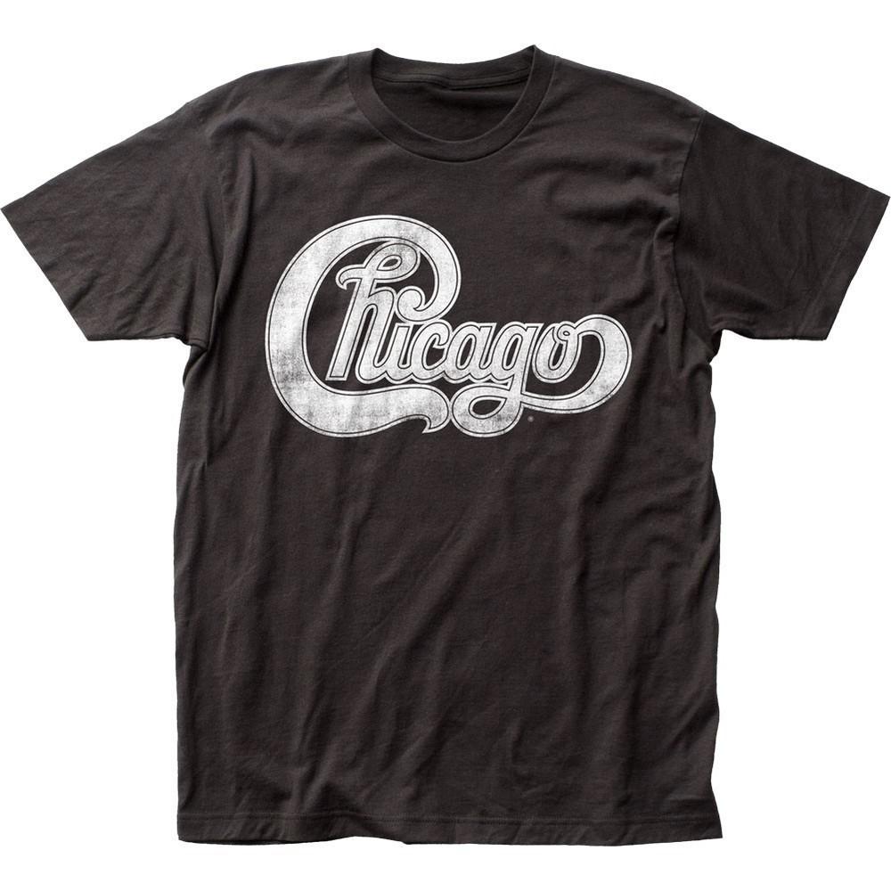 Chicago Logo Mens T Shirt Music Classic Concert Rock Band Tee New Black Unisex T-Shirt L