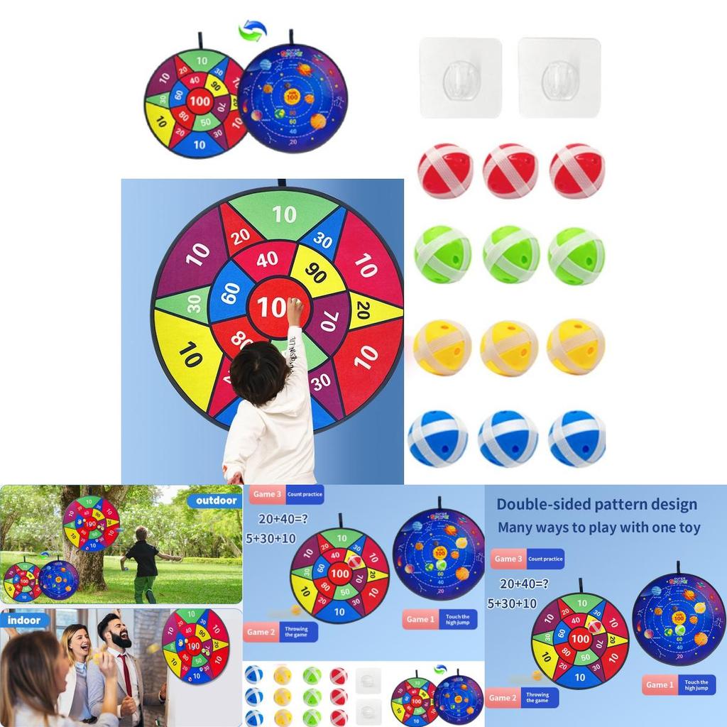 Large Double-sided Target For Cross-border Children's Dartboard Set Indoor Parent-child Game Toy With Sticky Balls