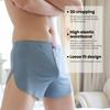 Summer Boxer Underwear Mid-rise Elastic Waistband Ice Silk Shorts Briefs Loose Fit Solid Color Boxer Briefs