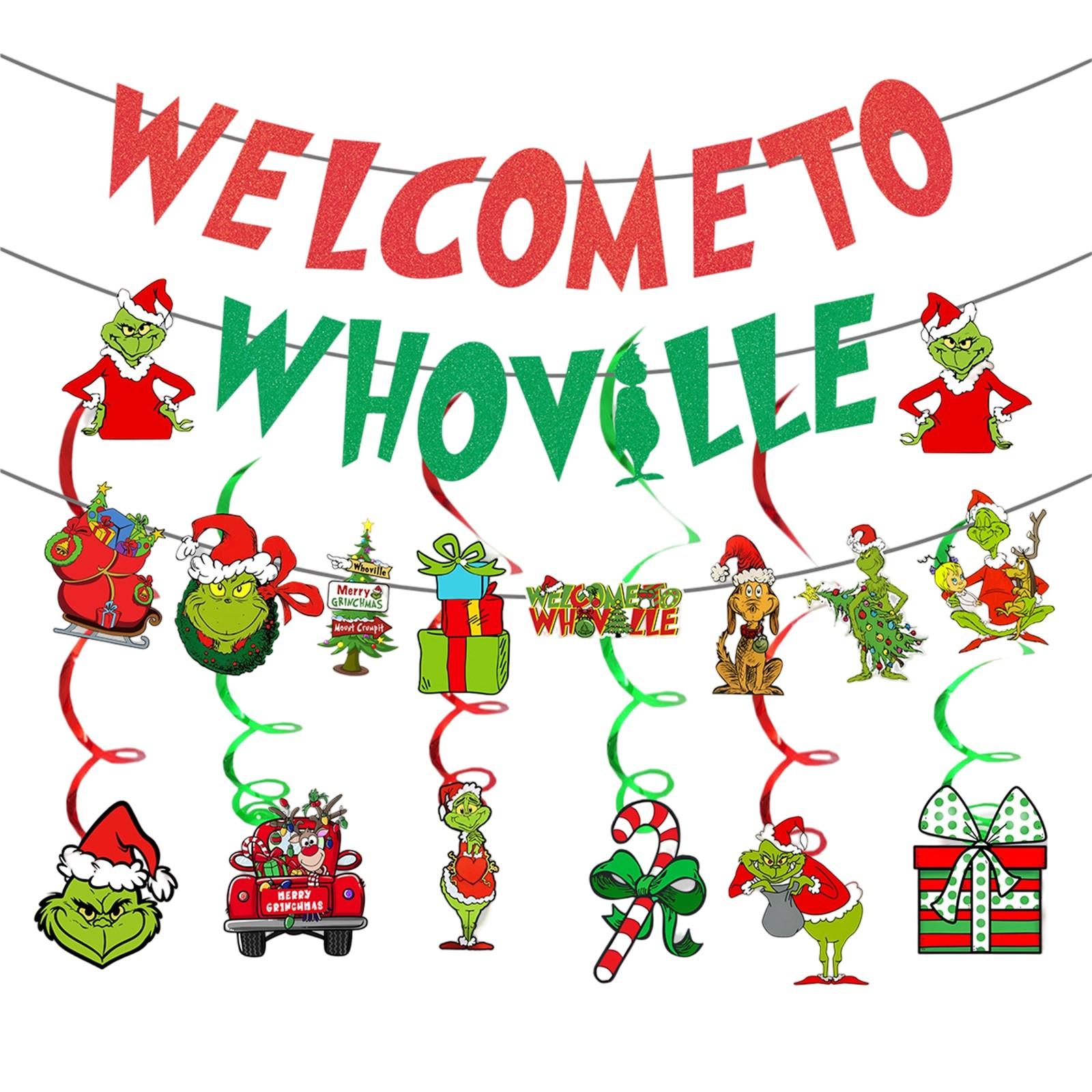 

Рождественские украшения Гринча Добро пожаловать в рождественские украшения Товары для вечеринок Украшения для рождественской вечеринки One Size