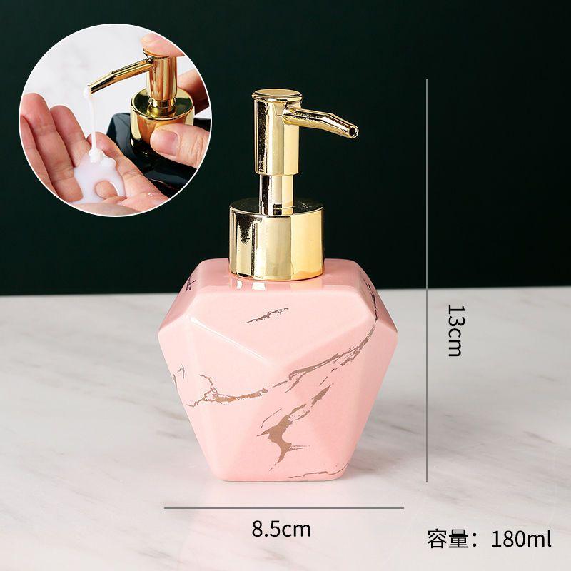 Marbling Emulsion Bottle High-grade Ceramic Soap Container Household Make-up Remover Shampoo Storage Bottle Bathroom Accessories