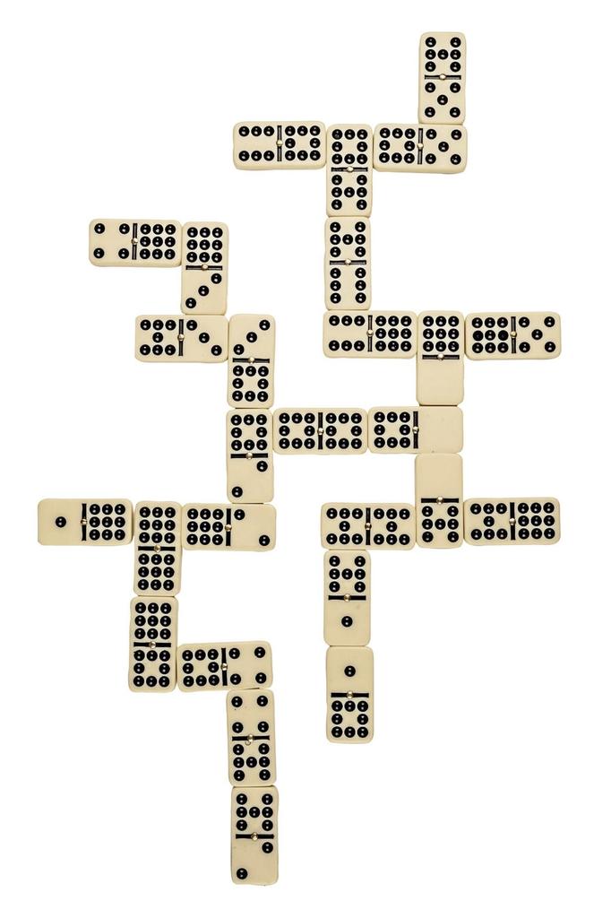 Doppelneun Domino mit Drehscheiben im smarten Holzgehäuse