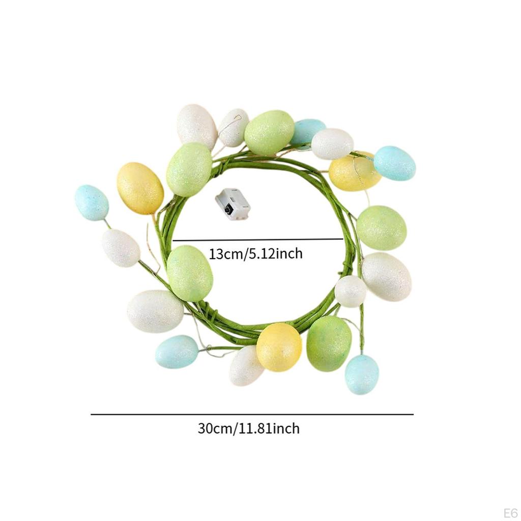 Easter Eggs Ring Wreath Artificial for Front Door Handcraft Spring Decor Home Indoor