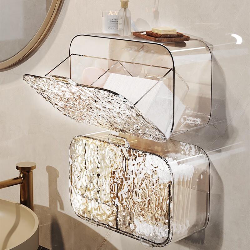 

Fumaide Glacier Pattern Transparent Wall-Mounted Bathroom Shelf