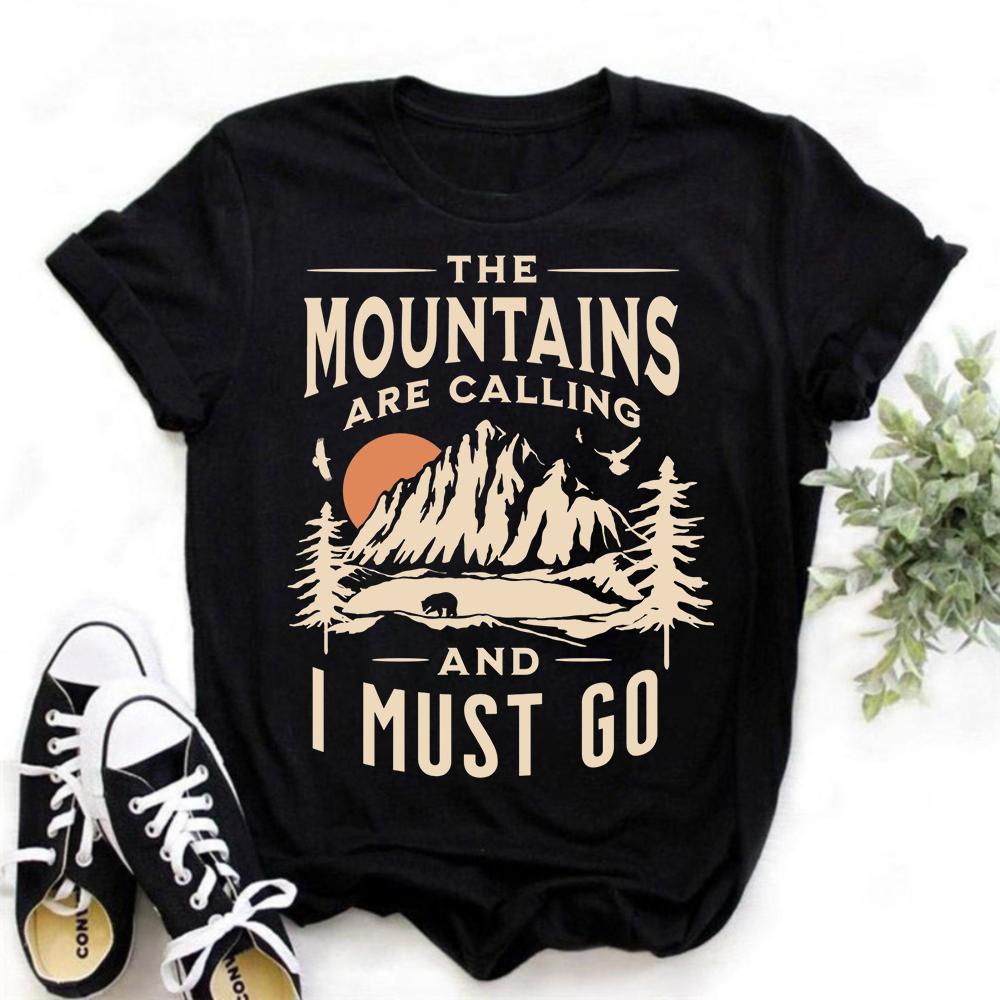 Vintage Black Oversized T-Shirt Retro Summer Surfing Hiking Print Streetwear Casual Cotton Short Sleeve Tee