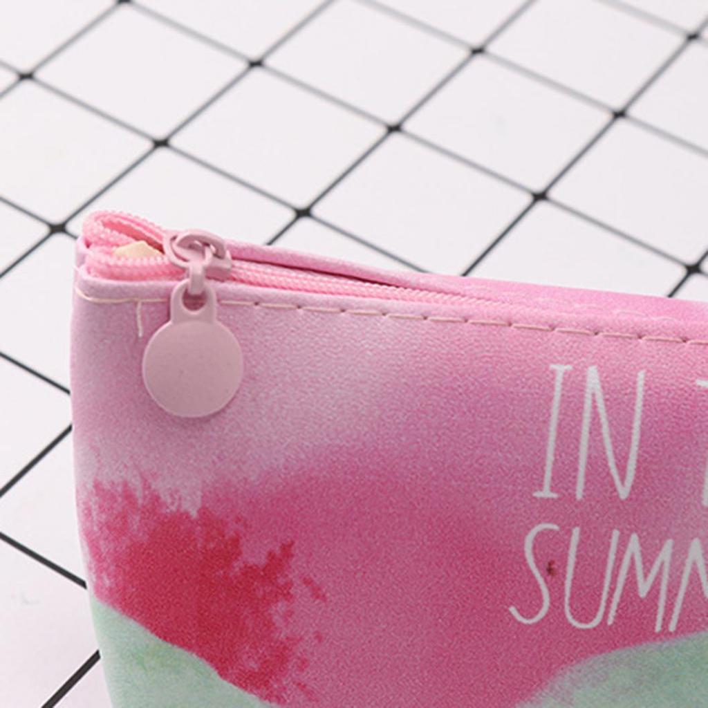 Härlig Strawberry Faux Läder Pennfodral Väska Girls Brevpapper Skolmaterial