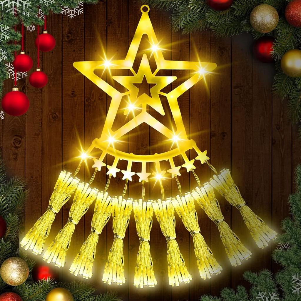 8 Modi LED Lichterkette 350 LEDs 9 Drähte * 36 LEDs IP44 Wasserfall Deko Weihnachtsbaum Beleuchtung Innen Außen