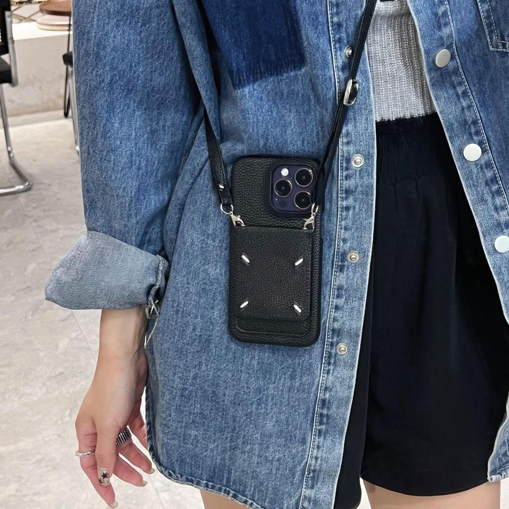 Vyšívané pouzdro crossbody pro iPhone 15/16 Pro Max s kapsičkou na mince a slotem na karty