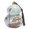 Lotus Gourd Ceramic Pots Double-sealed Tea Cans Candies Coffee Beans Storage Boxes Kitchen Food Containers Crafts Art Decoration