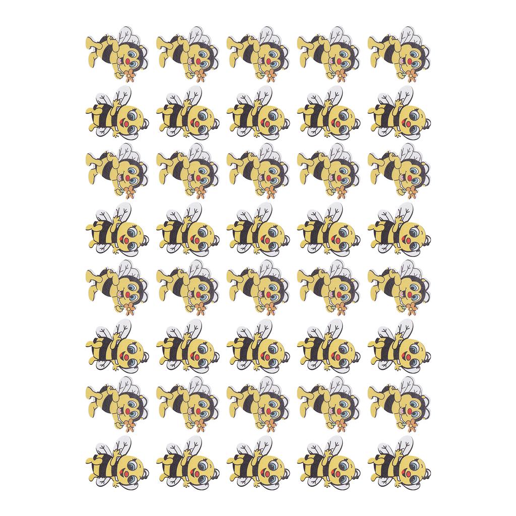 40Pcs Wooden Bee Buttons Cartoon Decorative Embellishment for Sewing Knitting Scrapbooking
