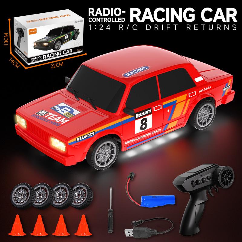 Generic 1:24 Rc Drift Remote Control Car 4Wd Racing Vehicle With Replaceable Tires Stepless Speed Control Plaything For Young Boys Girls