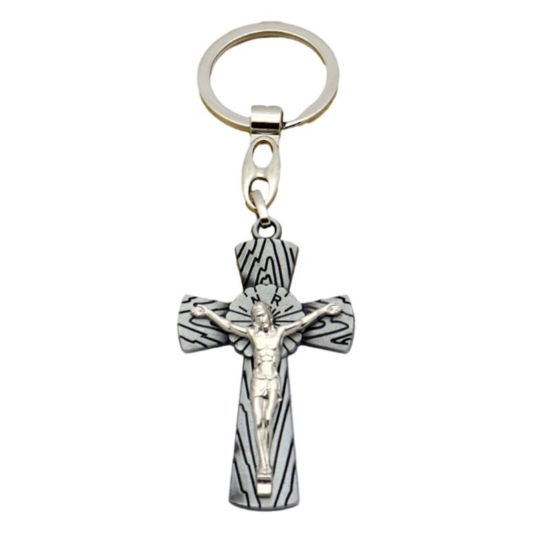 Cross Keychains Key Rings Religious KeyChains For DIY Car Hanging Simple Jewelry Handmade Gift
