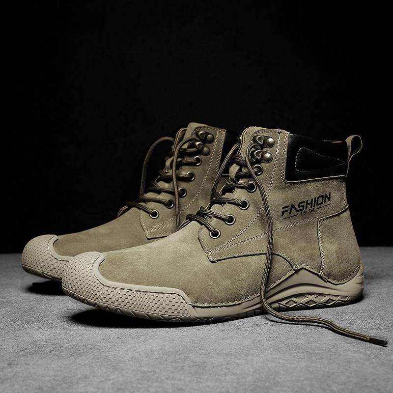 Echtes Leder Männer Stiefel Herbst Winter Stiefeletten Für Männer Schuhe Outdoor Werkzeug Stiefel
