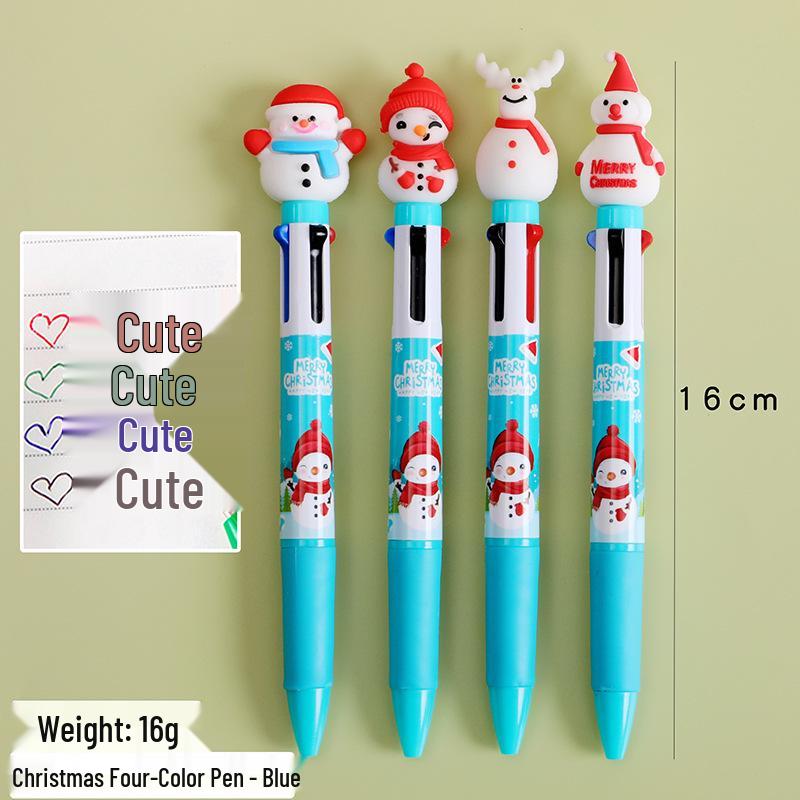 Cartoon Christmas Multi-Color Ballpoint Pen - Student Gift & Journal Pen