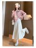 2025 New Women's High Waist Knitted A-line Pleated Midi Skirt for Autumn/Winter