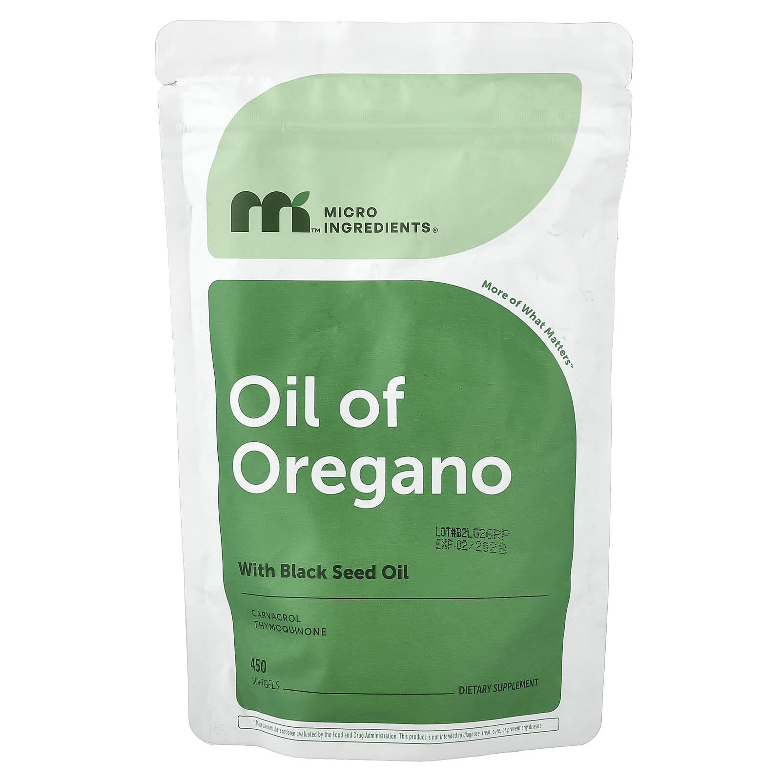 Micro Ingredients, Huile d'Origan avec Huile de Nigelle, 450 Gélules Molles