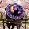 1PC stained glass window moon cat Umbrella-8-Rib Reinforced, Automatic Open, Lightweight & Durable, Cute Fashion Accessory for Outdoor-W9235