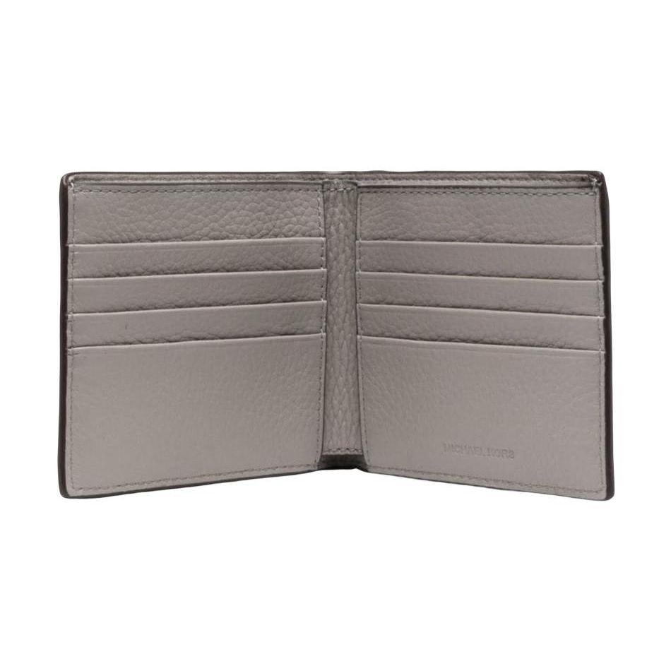 Michael Kors MK Logo Textured Leather Card Holder Wallet Men wallet Gray 39S2MHDF1T082