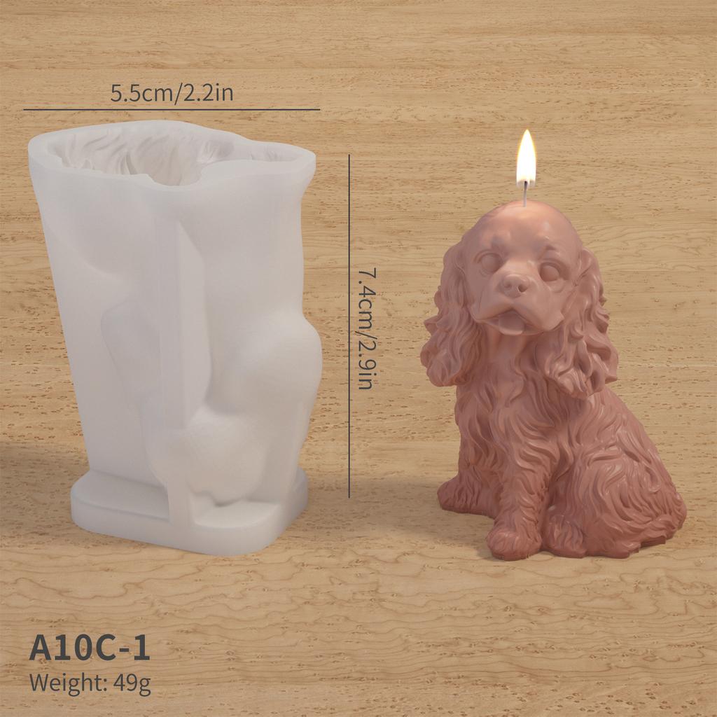 Diy 3d Candle Puppy Making Silicone Mold Kit Ice Cube Fake Dogs Scented Soap Resin Home Decor Handmade Cute Gift Table Ornaments