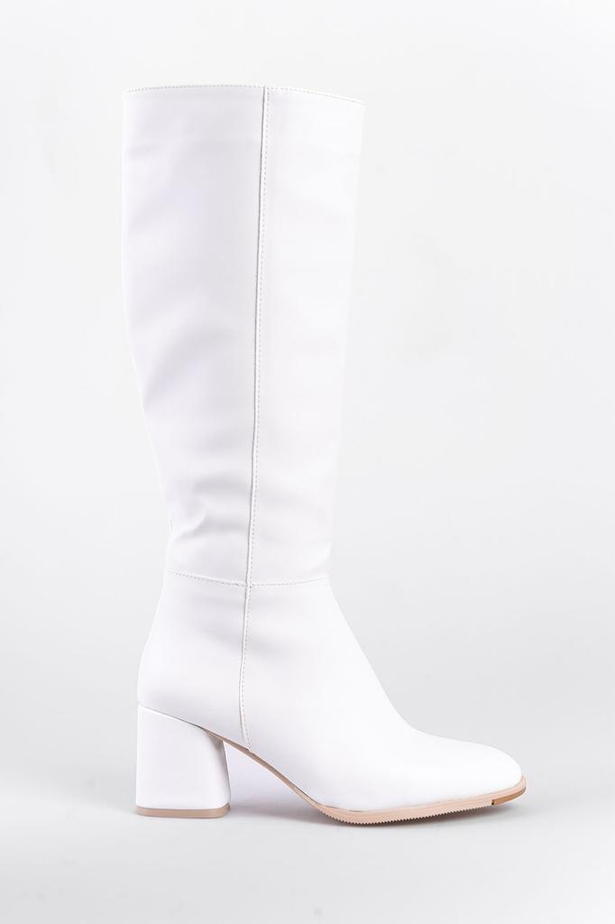 Women Modern Stylish Fashion Boots Boots Faux Leather Oval Toe Side Zipper High Heel Boots