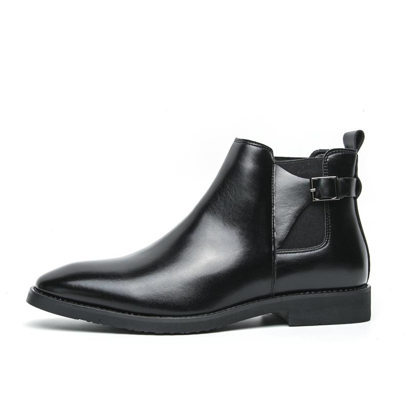 Yuppie Chelsea Shoes Men High Quality Oxford Ankle Boots Men's Dress Shoes Trend Britain Brogue Social Formal Shoes Men