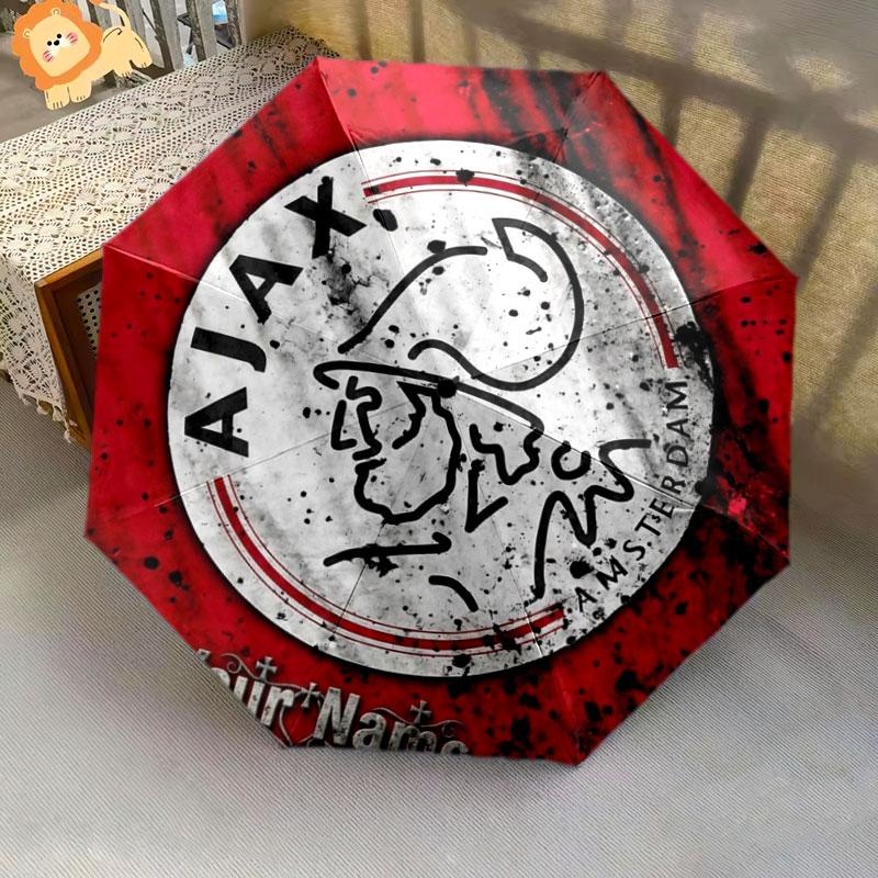 1 PC Automatic Folding Umbrella - AFC Ajax Custom Name Pattern, Portable & Foldable Design with 8 Ribs, Christmas Birthday Gifts