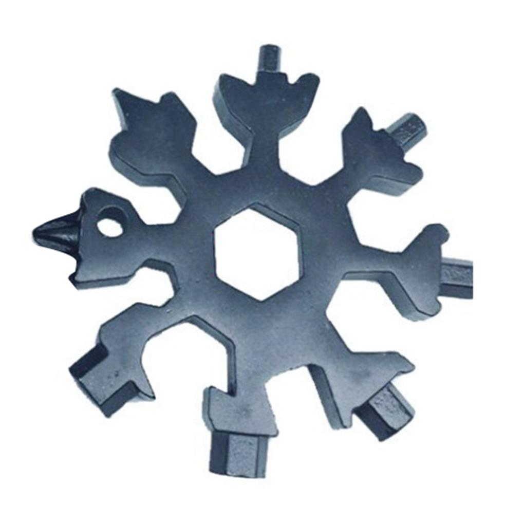 Многофункциональный инструмент 18-в-1, комбинация карт, Компактный и портативный, Карта-инструмент «Снежинка» [черный]