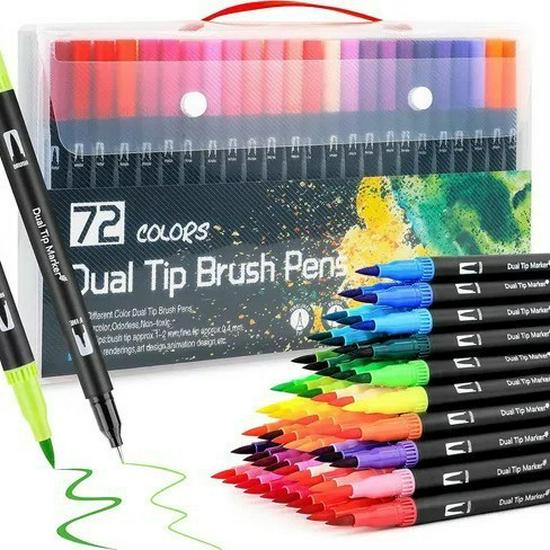 "Multi-Color Double-Headed Watercolor Pen Set for Students, Comics, and Drawing"