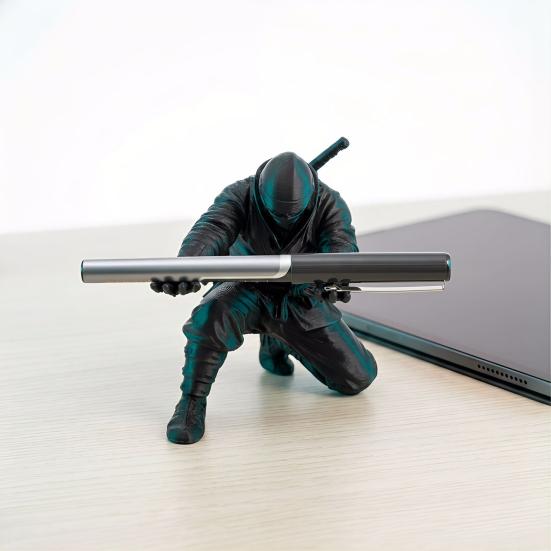 Ninja Pen Holder 3D Printed Samurai Pencil Stand Warrior Figurine Desktop Organizer for Office Desk Accessories Gag Gift for Men Coworkers