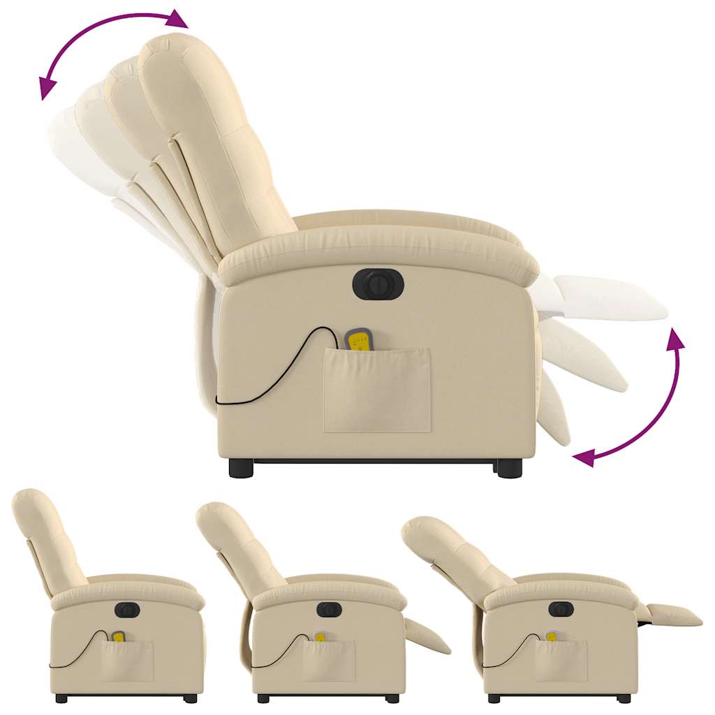 Vidaxl Lift-Up Massage Chair, Electric, Reclining, Cream