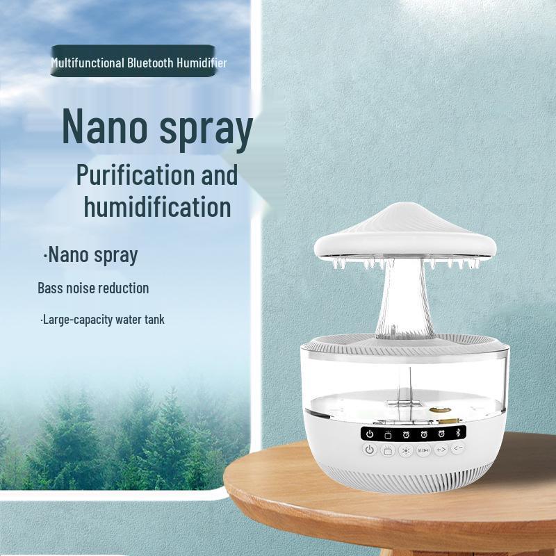 Mushroom-Shaped Rain Cloud Humidifier & Aroma Diffuser with Seven-Color Sleep Light