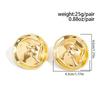 SHIXIN Trendy Geometric Round Stud Earrings for Women Retro Glossy Irregular Gold Color Piercing Earrings Fashion Jewelry Gift