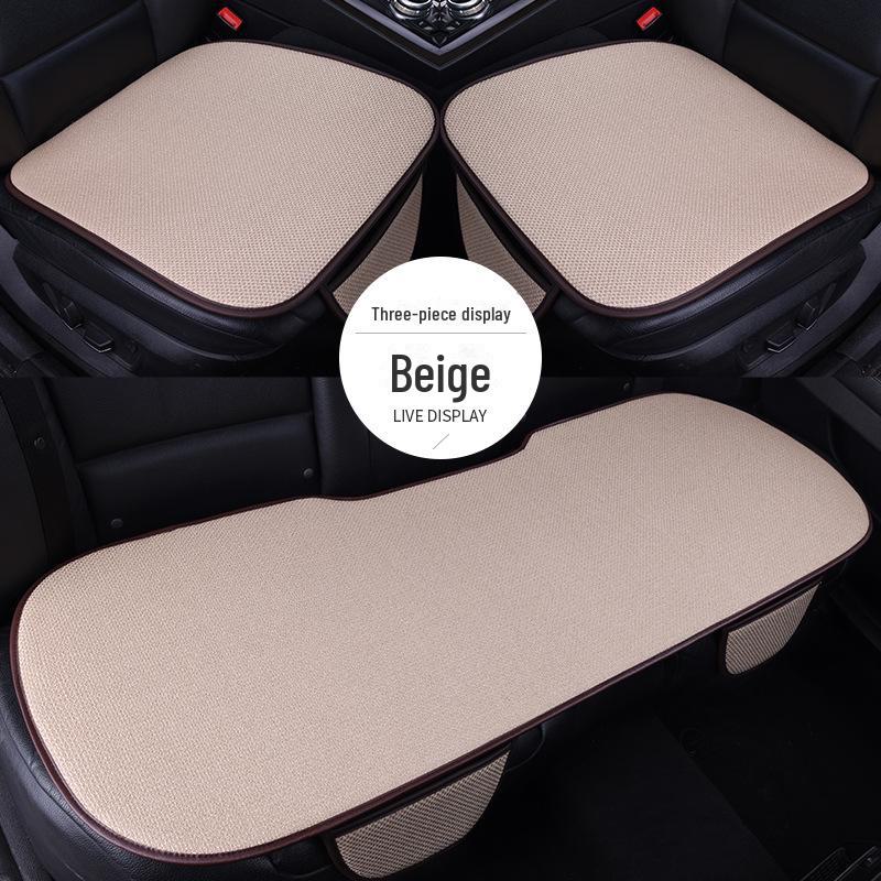 All-Season Light Luxury Ice Silk Linen Car Seat Cushions, Breathable & Non-Slip
