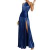 2026 Spring European and American Pleated Long Dress with High Waist Slit for Women